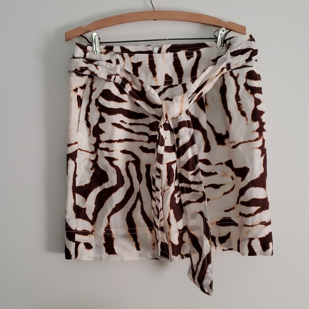 Banana Republic Linen Skirt Animal Print